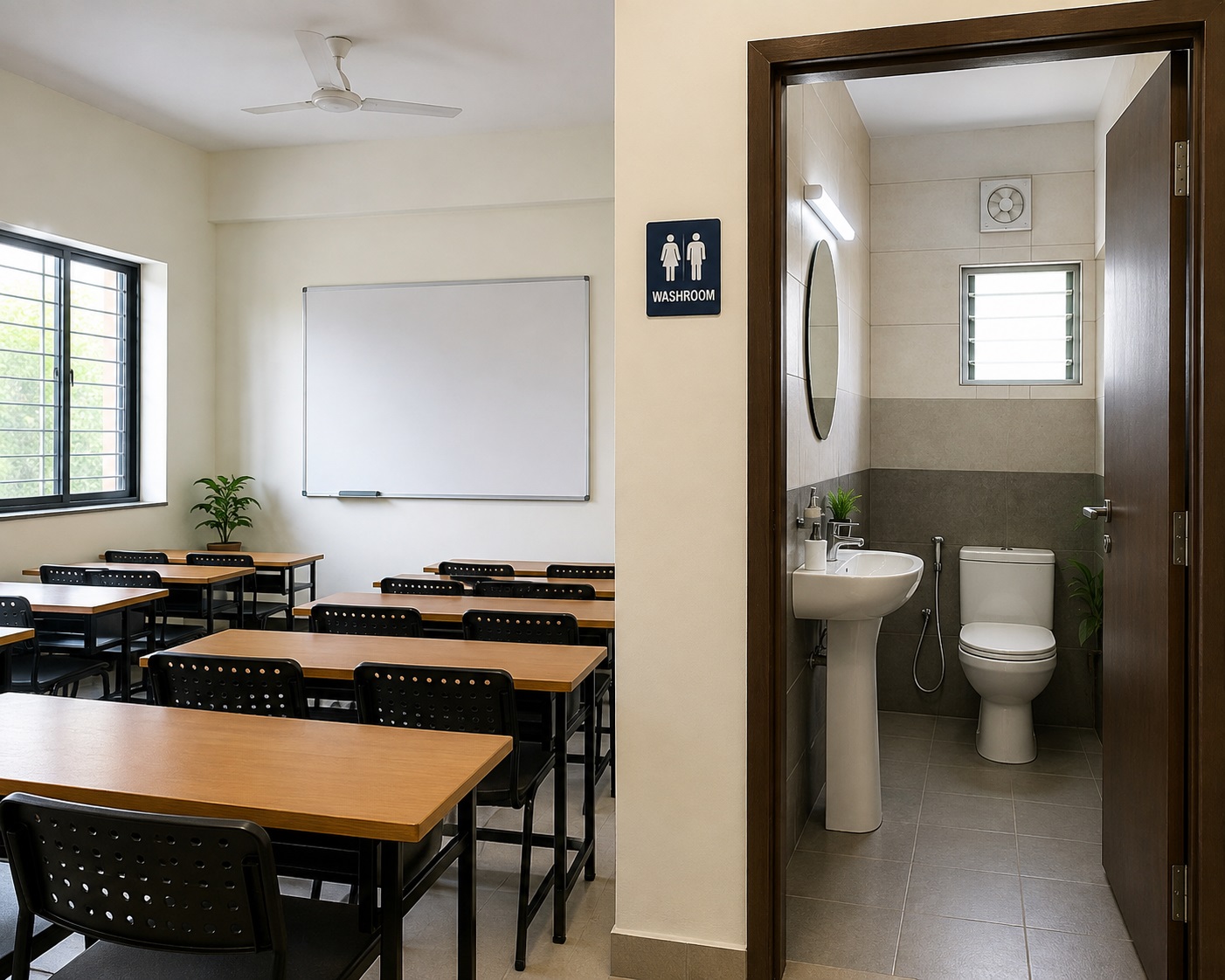 Well-Maintained Washrooms